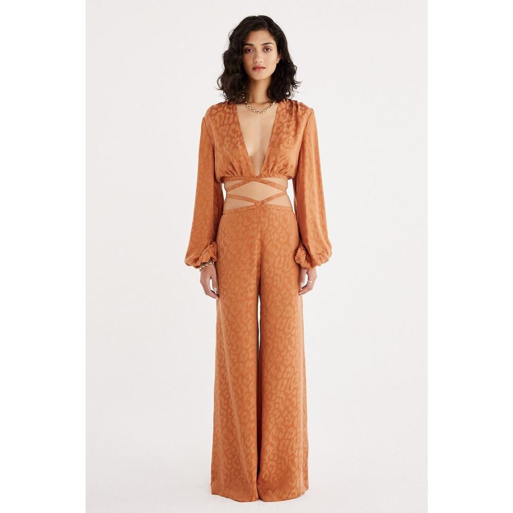 Nwt Rumer Animal Print Wrap Pant In Rust Size Small